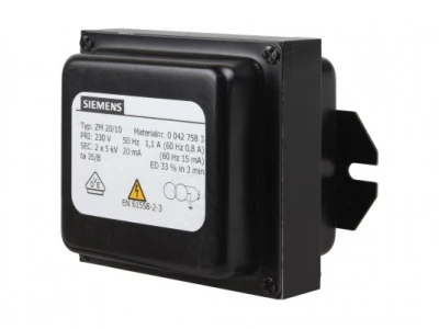 Трансформатор розжига Siemens ZM 20/10 0427583 для котлов Elco, 2x5 кВ, 20 мА, 350 мм, 230 В