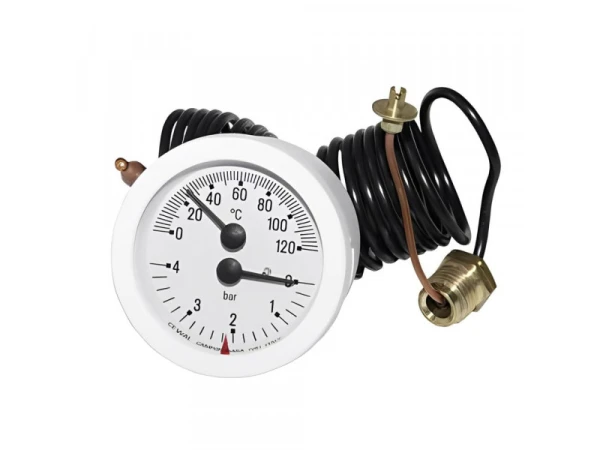 Термоманометр Cewal T+G 510 (0-4 бар / 0-120°C) для котлов Bosch, Buderus, Dakon, артикул 87381018530