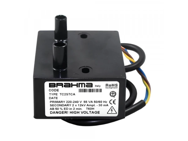 Трансформатор розжига Brahma TC2STCA (15911164) для промышленных горелок, 220В, 12кВ, 55Вт