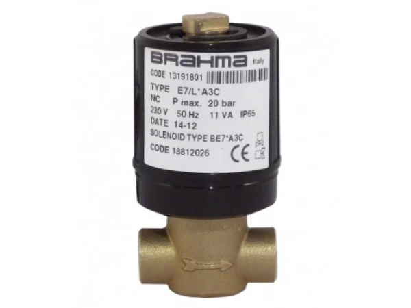 Электромагнитный клапан Brahma E7/L*A3C, артикул 13191801, 20 бар, 230 В, IP65