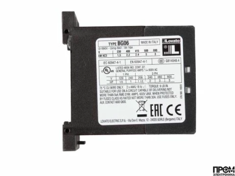 Миниконтактор Lovato 11BG0610A230